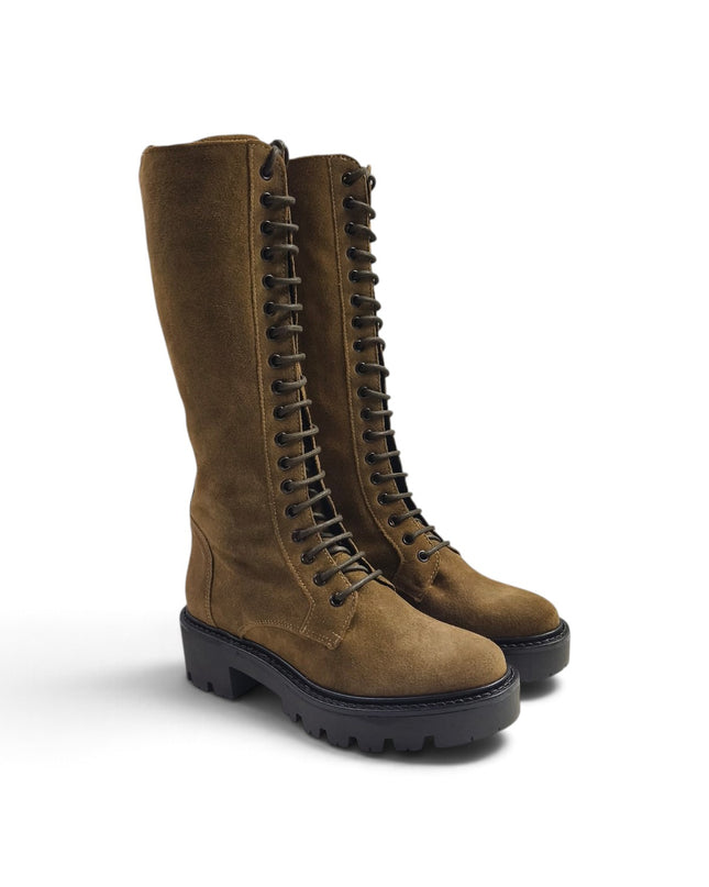 Anfibio Stivale Donna con Lacci e Zip in Camoscio Cuoio | Luis Anne ROSY 33 STEPPA Luis Anne 