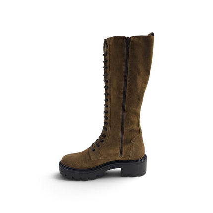 Anfibio Stivale Donna con Lacci e Zip in Camoscio Cuoio | Luis Anne ROSY 33 STEPPA Luis Anne 