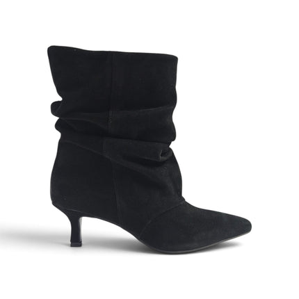 Stivaletto Donna Tubolare Tacco Rocchetto in Camoscio Nero | Luis Anne SARAH TR BLACK Luis Anne 
