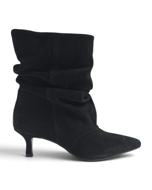 Stivaletto Donna Tubolare Tacco Rocchetto in Camoscio Nero | Luis Anne SARAH TR BLACK Luis Anne 