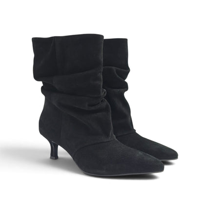 Stivaletto Donna Tubolare Tacco Rocchetto in Camoscio Nero | Luis Anne SARAH TR BLACK Luis Anne 