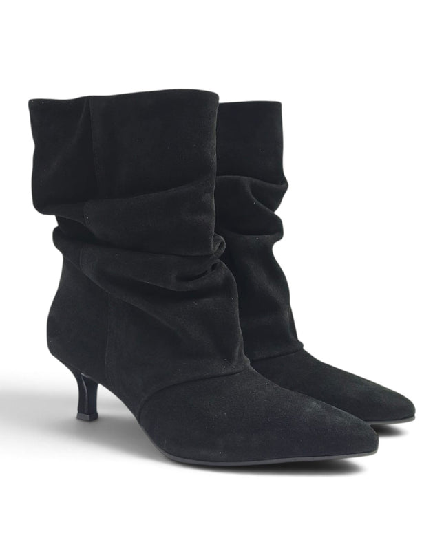 Stivaletto Donna Tubolare Tacco Rocchetto in Camoscio Nero | Luis Anne SARAH TR BLACK Luis Anne 