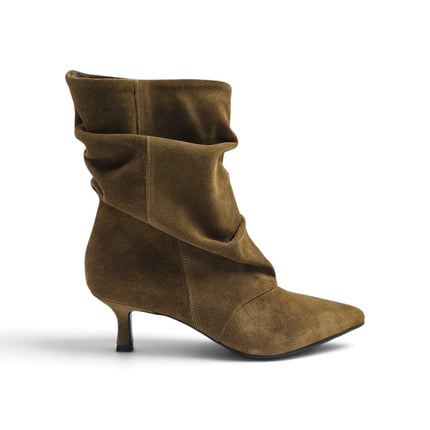 Stivaletto Donna Tubolare Tacco Rocchetto in Camoscio Cuoio | Luis Anne SARAH TR STEPPA Luis Anne 