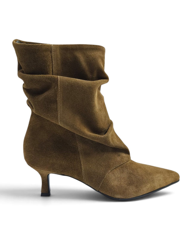 Stivaletto Donna Tubolare Tacco Rocchetto in Camoscio Cuoio | Luis Anne SARAH TR STEPPA Luis Anne 