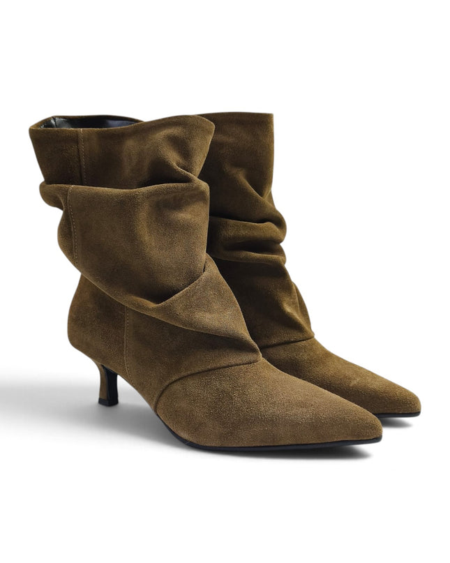 Stivaletto Donna Tubolare Tacco Rocchetto in Camoscio Cuoio | Luis Anne SARAH TR STEPPA Luis Anne 
