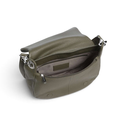 Borsa Donna con Patta e Tracolla in Pelle Verde | Mandarina Duck FZTA9 MELLOW LEATHER WINTER OLIVE Mandarina Duck 
