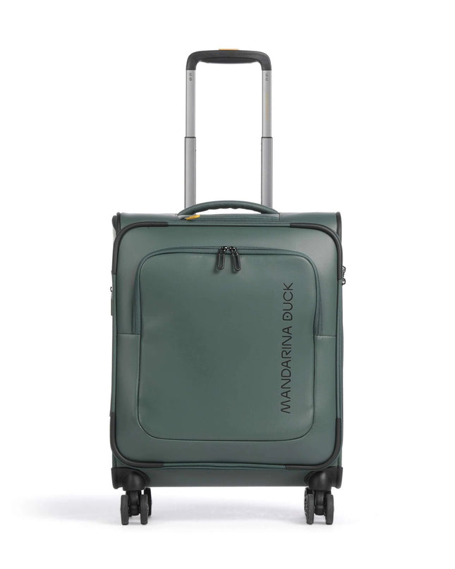 Mandarina Duck Trolley da Cabina Bagaglio a Mano Valigia 4 Ruote Deep Green Verde OSV01 ECO COATED DEEP GREEN Mandarina Duck 
