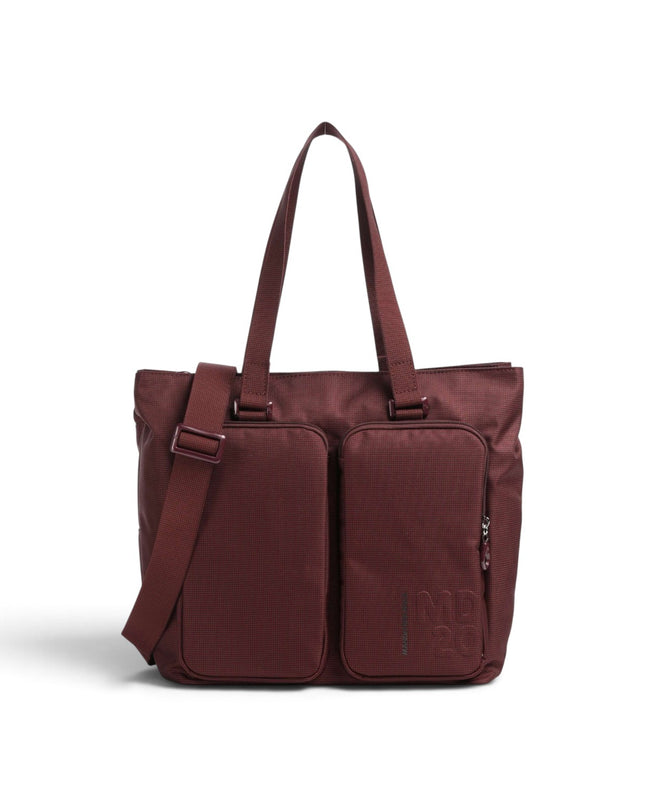 Mandarina Duck Borsa Shopper Donna con Tracolla Regolabile in Tessuto Sin Bordeaux QMT73 MD20 SIN Mandarina Duck 