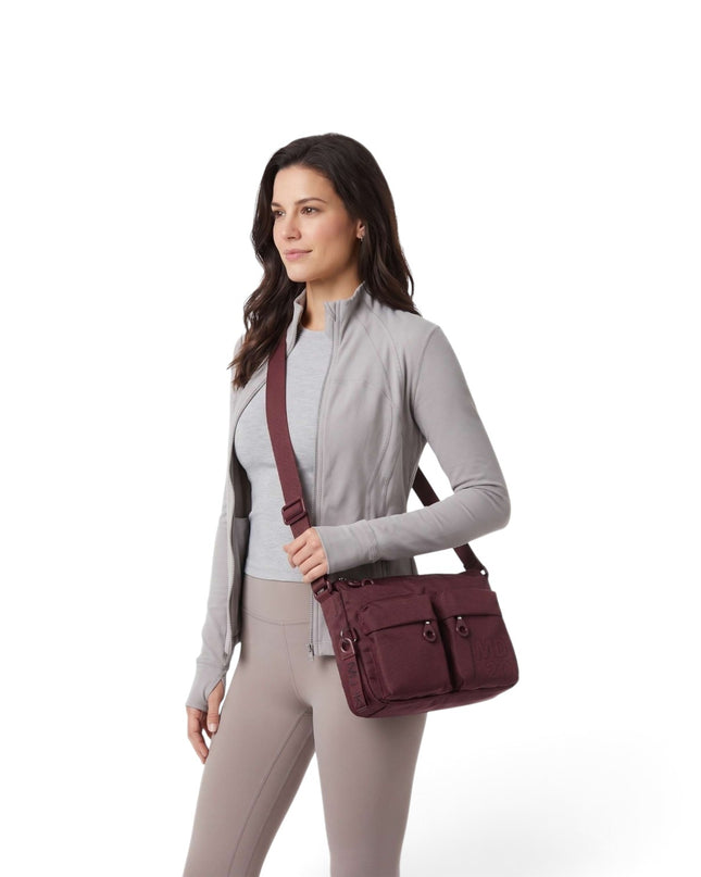 Borsa con Tracolla Regolabile in Tessuto Sin Bordeaux | Mandarina Duck QMTX5 MD20 SIN Mandarina Duck 