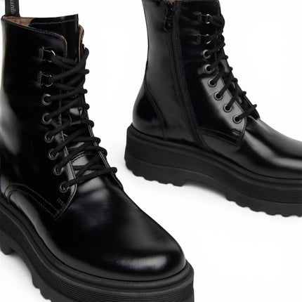 Stivaletti Anfibi Donna Platform in Pelle Nero | Nero Giardini I309190D NERO 100 Nero Giardini 