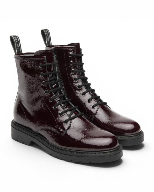 Nero Giardini Anfibio Stivaletto Donna in Pelle Naplak Bordo I509180D BORDO 613 Nero Giardini 