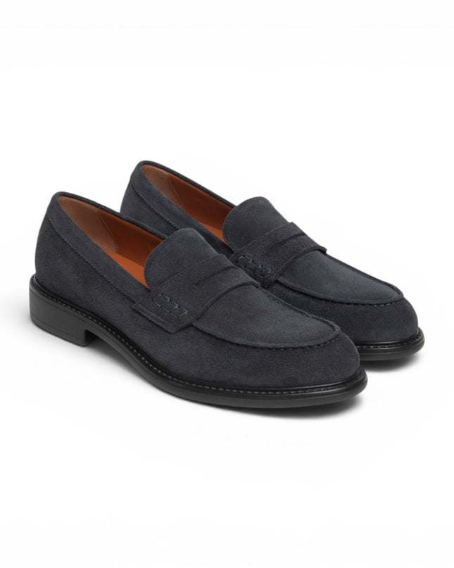 Mocassino College Uomo in Camoscio Blu | Nero Giardini I601240U BLU 200 Nero Giardini 
