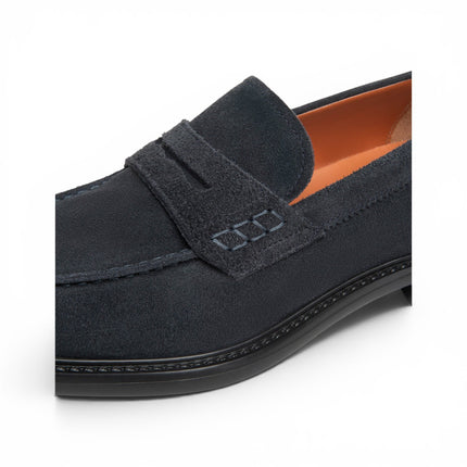 Mocassino College Uomo in Camoscio Blu | Nero Giardini I601240U BLU 200 Nero Giardini 