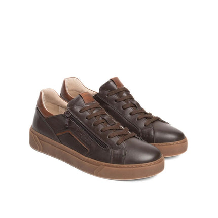 Nero Giardini Sneakers Bassa da Uomo con Lacci e Zip in Pelle Marrone I601350U MORO 300 Nero Giardini 