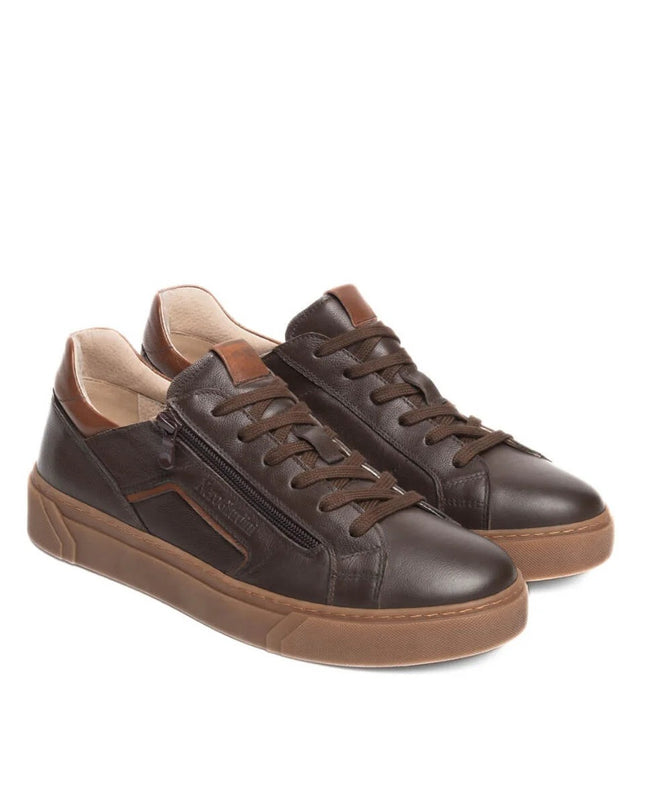 Nero Giardini Sneakers Bassa da Uomo con Lacci e Zip in Pelle Marrone I601350U MORO 300 Nero Giardini 