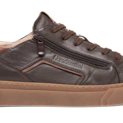 Nero Giardini Sneakers Bassa da Uomo con Lacci e Zip in Pelle Marrone I601350U MORO 300 Nero Giardini 