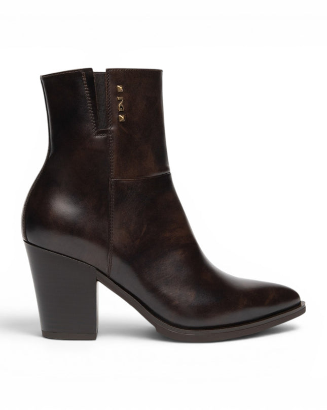 Sivaletto Texano Donna con Tacco Alto in Pelle Caffe Moro| Nero Giardini I617141D CAFFE 301 Nero Giardini 