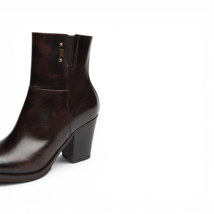 Sivaletto Texano Donna con Tacco Alto in Pelle Caffe Moro| Nero Giardini I617141D CAFFE 301 Nero Giardini 