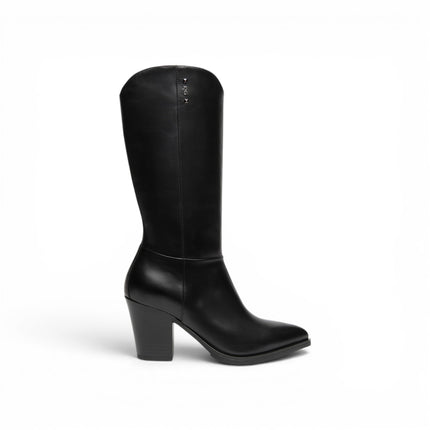 Sivale Texano Donna con Tacco Alto in Pelle Nera | NeroGiardini I617143D NERO 100 Nero Giardini 