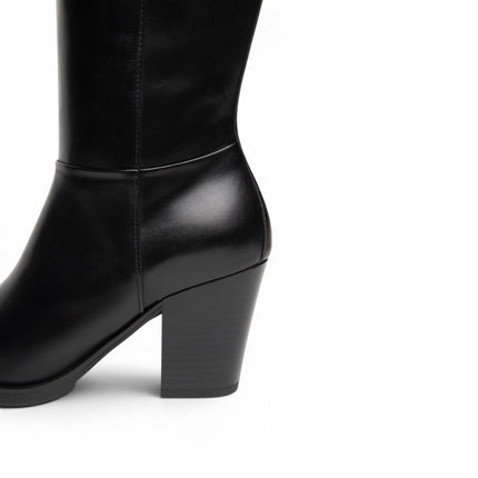 Sivale Texano Donna con Tacco Alto in Pelle Nera | NeroGiardini I617143D NERO 100 Nero Giardini 