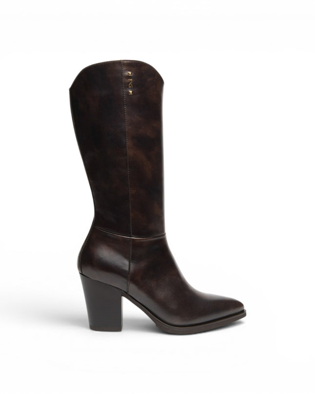 Sivale Texano Donna con Tacco Alto in Pelle Marrone | Nero Giardini I617144D CAFFE 301 Nero Giardini 