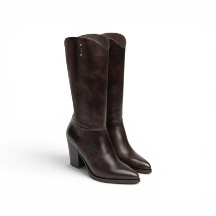 Sivale Texano Donna con Tacco Alto in Pelle Marrone | Nero Giardini I617144D CAFFE 301 Nero Giardini 