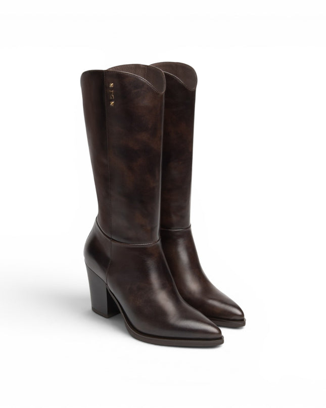 Sivale Texano Donna con Tacco Alto in Pelle Marrone | Nero Giardini I617144D CAFFE 301 Nero Giardini 