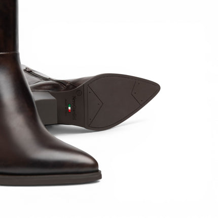 Sivale Texano Donna con Tacco Alto in Pelle Marrone | Nero Giardini I617144D CAFFE 301 Nero Giardini 