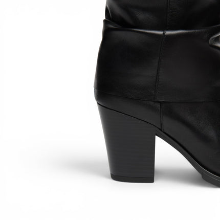 Sivale con Risvolto Texano Donna con Tacco Alto in Pelle Nera | NeroGiardini I617146D NERO 100 Nero Giardini 