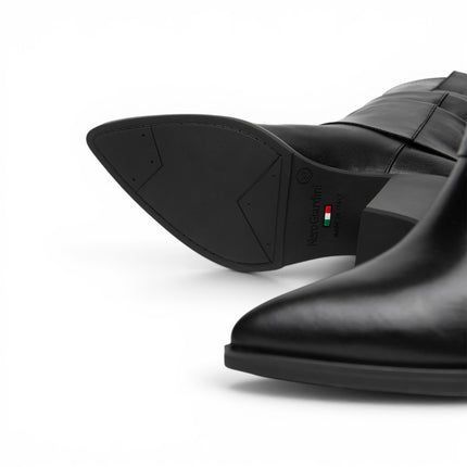 Sivale con Risvolto Texano Donna con Tacco Alto in Pelle Nera | NeroGiardini I617146D NERO 100 Nero Giardini 