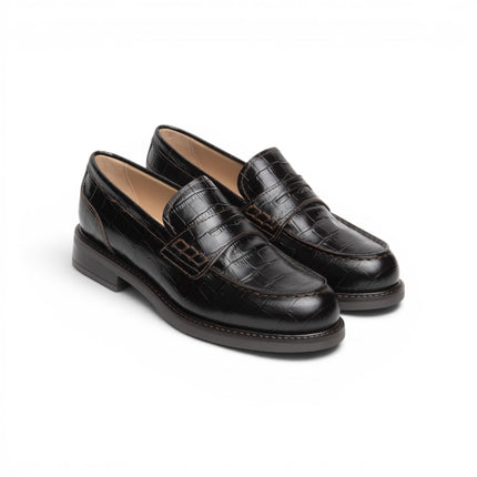 Mocassini College Donna in Pelle Moro Stampa Cocco | Nero Giardini I617165D MORO 300 Nero Giardini 