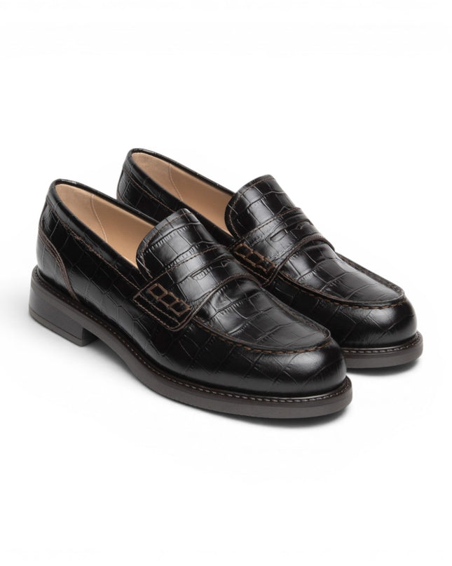 Mocassini College Donna in Pelle Moro Stampa Cocco | Nero Giardini I617165D MORO 300 Nero Giardini 