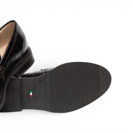 Mocassini College Donna in Pelle Moro Stampa Cocco | Nero Giardini I617165D MORO 300 Nero Giardini 