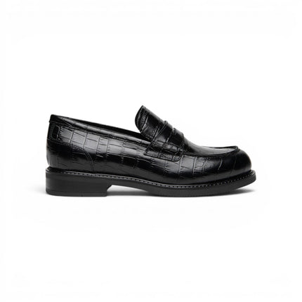 Mocassini College Donna in Pelle Nera Stampa Cocco | Nero Giardini I617165D NERO 100 Nero Giardini 