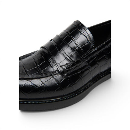 Mocassini College Donna in Pelle Nera Stampa Cocco | Nero Giardini I617165D NERO 100 Nero Giardini 