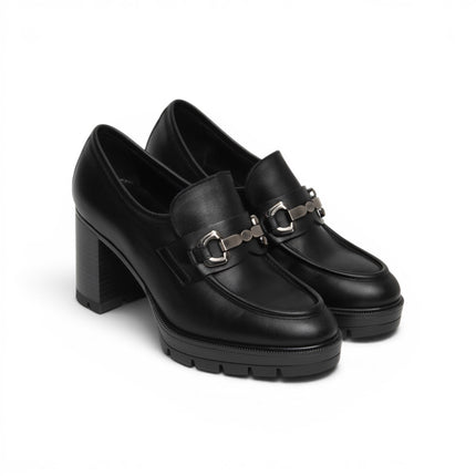 Mocassino Donna con Tacco Alto e Plateau in Pelle Nera | Nero Giardini I617180D NERO 100 Nero Giardini 