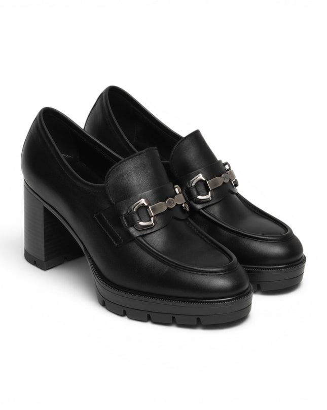 Mocassino Donna con Tacco Alto e Plateau in Pelle Nera | Nero Giardini I617180D NERO 100 Nero Giardini 
