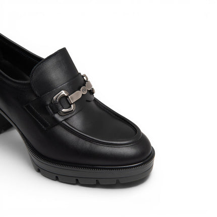 Mocassino Donna con Tacco Alto e Plateau in Pelle Nera | Nero Giardini I617180D NERO 100 Nero Giardini 