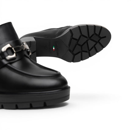 Mocassino Donna con Tacco Alto e Plateau in Pelle Nera | Nero Giardini I617180D NERO 100 Nero Giardini 