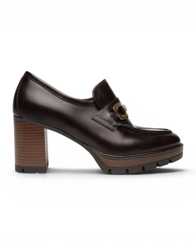 Mocassino Donna con Tacco Alto e Plateau in Pelle Moro | Nero Giardini I617181D MORO 300 Nero Giardini 