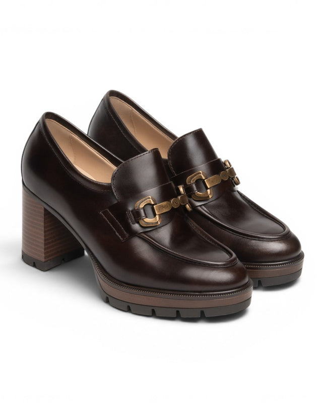 Mocassino Donna con Tacco Alto e Plateau in Pelle Moro | Nero Giardini I617181D MORO 300 Nero Giardini 