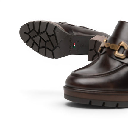 Mocassino Donna con Tacco Alto e Plateau in Pelle Moro | Nero Giardini I617181D MORO 300 Nero Giardini 