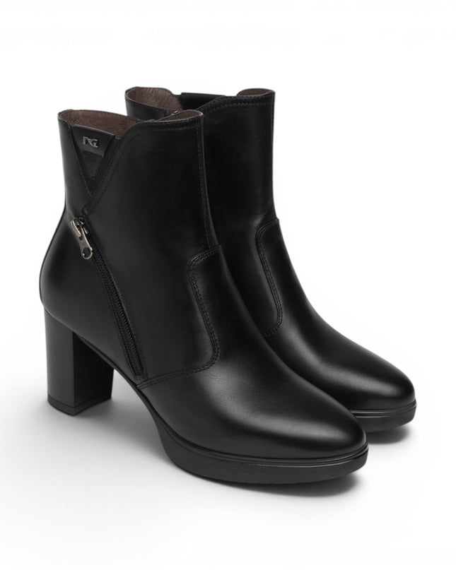 Stivaletti Tronchetti Donna con Tacco e Plateau in Pelle Nera | NeroGiardini I617263D NERO 100 Nero Giardini 