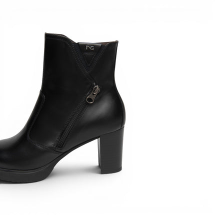 Stivaletti Tronchetti Donna con Tacco e Plateau in Pelle Nera | NeroGiardini I617263D NERO 100 Nero Giardini 