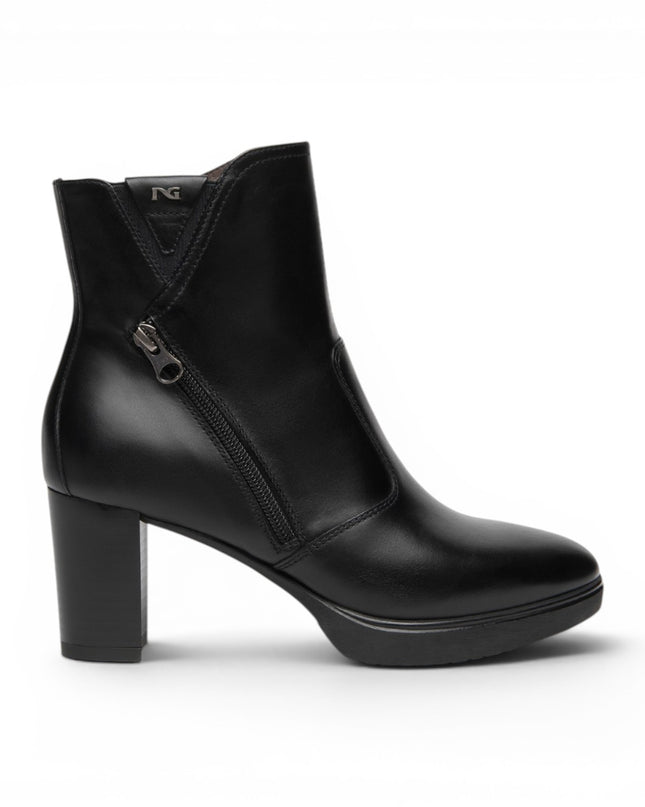 Stivaletti Tronchetti Donna con Tacco e Plateau in Pelle Nera | NeroGiardini I617263D NERO 100 Nero Giardini 