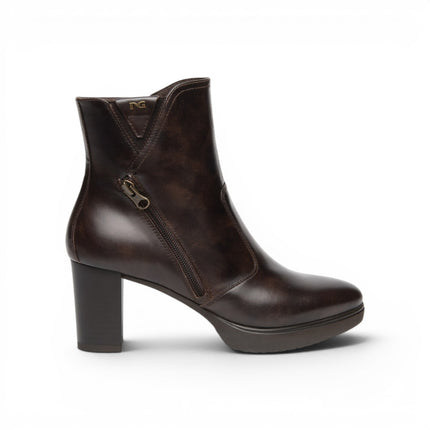 Stivaletti Tronchetti Donna con Tacco e Plateau in Pelle Caffe Marrone | NeroGiardini I617264D CAFFE 301 Nero Giardini 