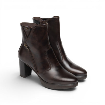 Stivaletti Tronchetti Donna con Tacco e Plateau in Pelle Caffe Marrone | NeroGiardini I617264D CAFFE 301 Nero Giardini 