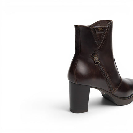 Stivaletti Tronchetti Donna con Tacco e Plateau in Pelle Caffe Marrone | NeroGiardini I617264D CAFFE 301 Nero Giardini 