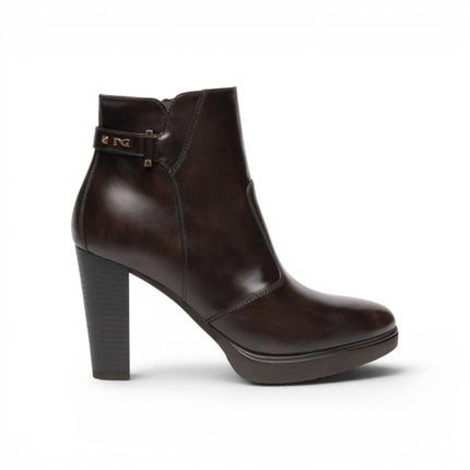 Stivaletti Tronchetti Donna con Tacco Alto e Plateau in Pelle Caffe Marrone | NeroGiardini I617271D CAFFE 301 Nero Giardini 