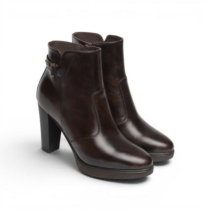 Stivaletti Tronchetti Donna con Tacco Alto e Plateau in Pelle Caffe Marrone | NeroGiardini I617271D CAFFE 301 Nero Giardini 